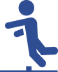Blue icon depicting person tripping, suggesting the need for a personal injury lawyer