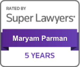 5 Years Rated by Super Lawyers - Maryam Parman