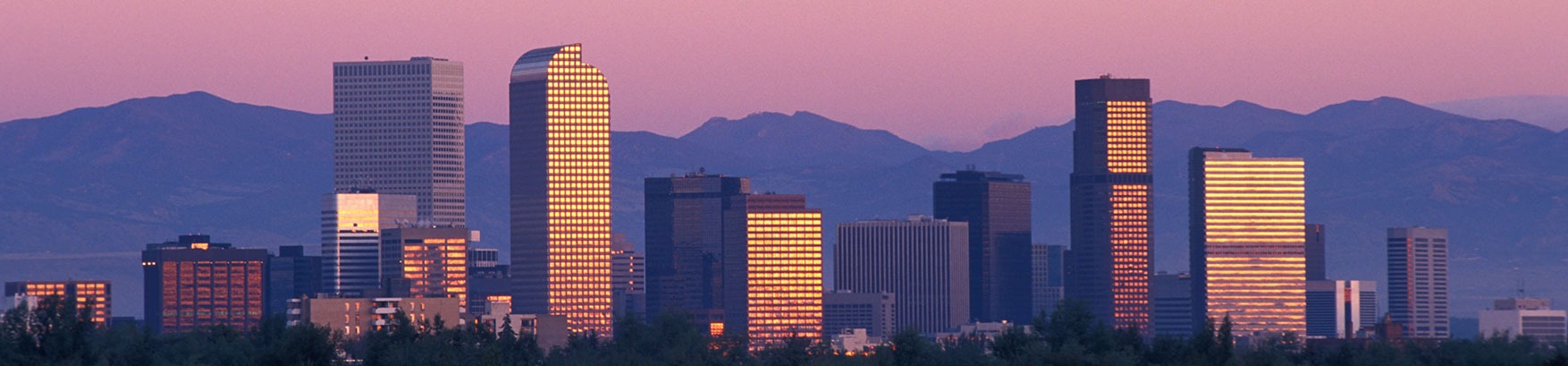 City skyline in an area served by Colorado personal injury attorney Super Woman Super Lawyer