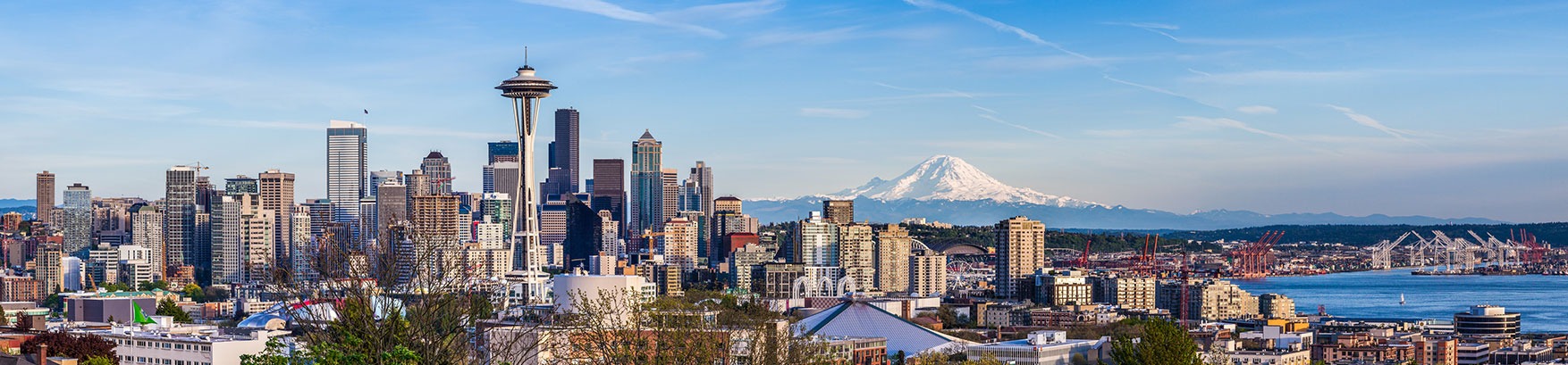 City skyline in Seattle, an area served by Washington car accident lawyer Super Woman Super Lawyer
