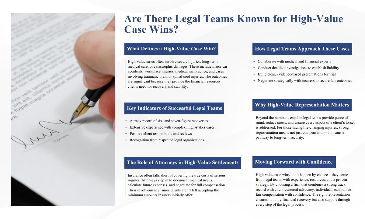 Infographic on Legal Teams Known for High Value Case Wins