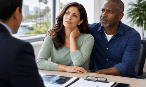 Long Beach personal injury lawyer discussing delayed injury symptoms with client