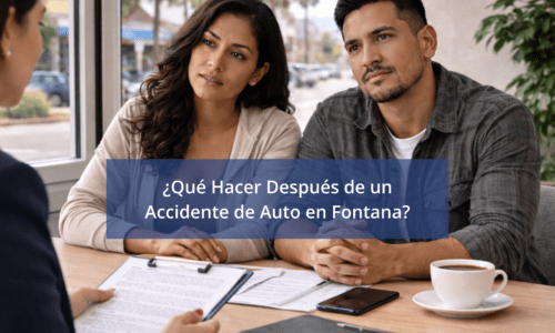 Consulta con abogado de accidentes de auto en Fontana después de un choque