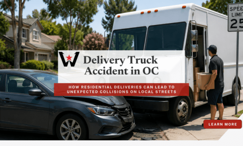 what happens if a delivery truck causes an accident in an Orange County neighborhood