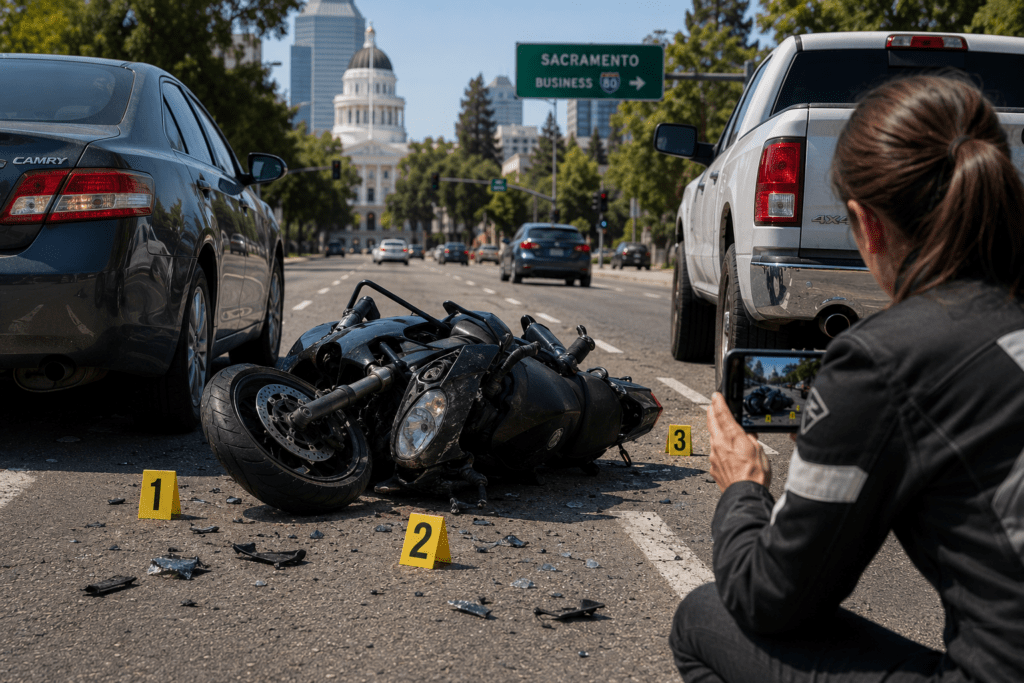 lane splitting accident evidence in Sacramento