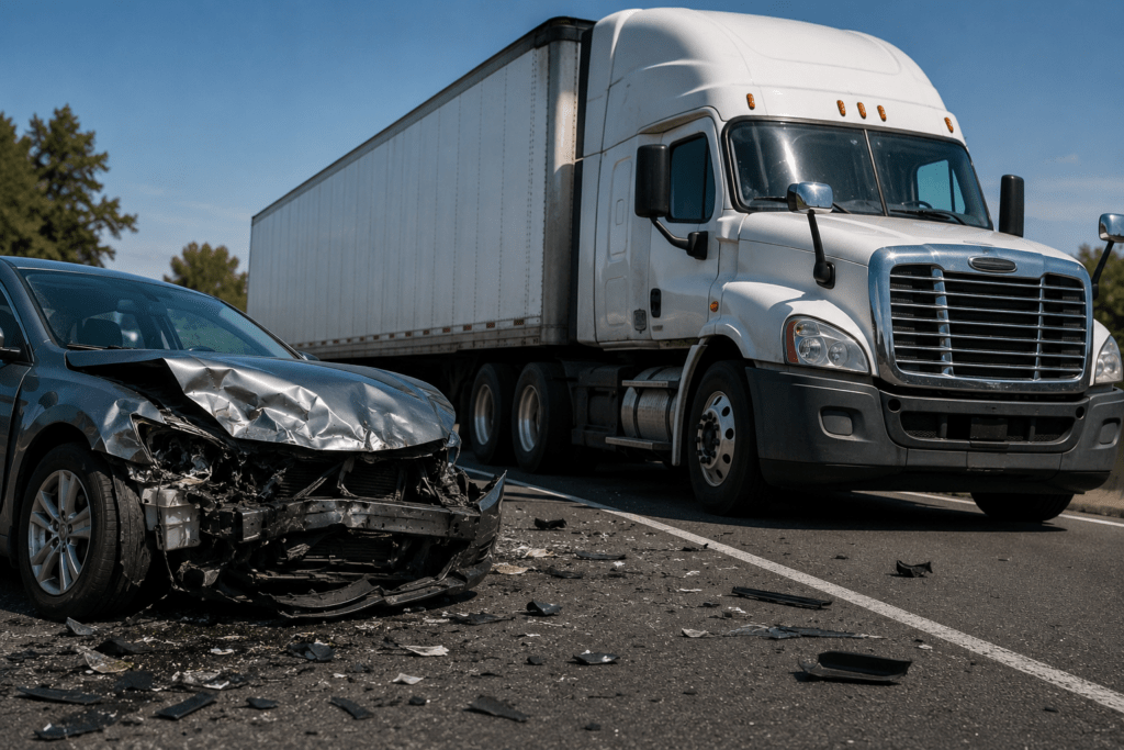 Sacramento semi-truck accident leased trailer records