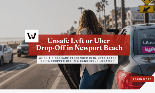 hurt after a Lyft or Uber drop-off in Newport Beach