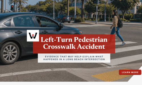 left turn pedestrian crosswalk accident in Long Beach