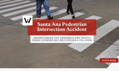 Santa Ana pedestrian intersection accident crosswalk signal evidence