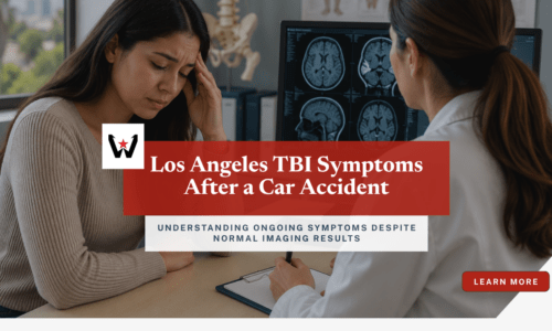 Los Angeles TBI symptoms normal imaging after car accident