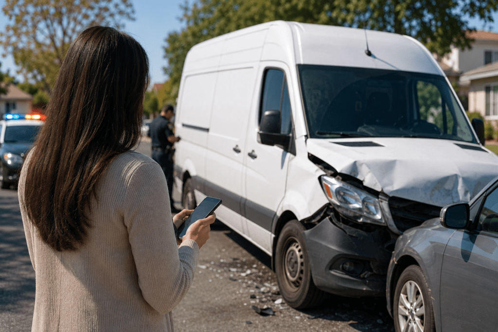 Bakersfield delivery van accident GPS records