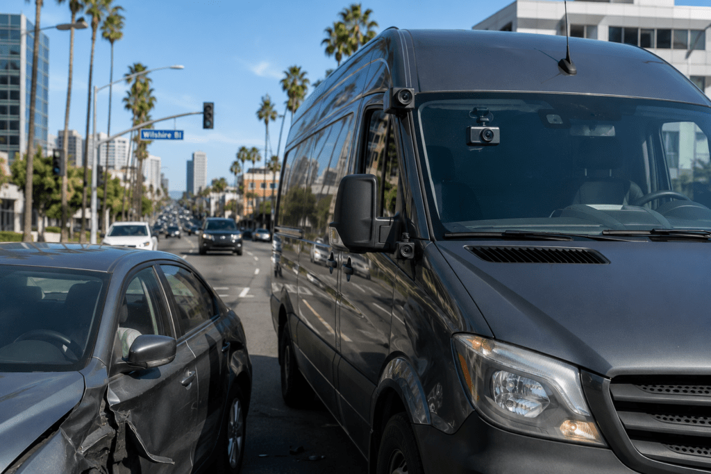 Los Angeles Delivery Driver Accident Claims: How Dashcam And Fleet Camera Evidence May Help Explain What Happened 1 Los Angeles delivery driver dashcam evidence from a commercial delivery vehicle following a traffic collision