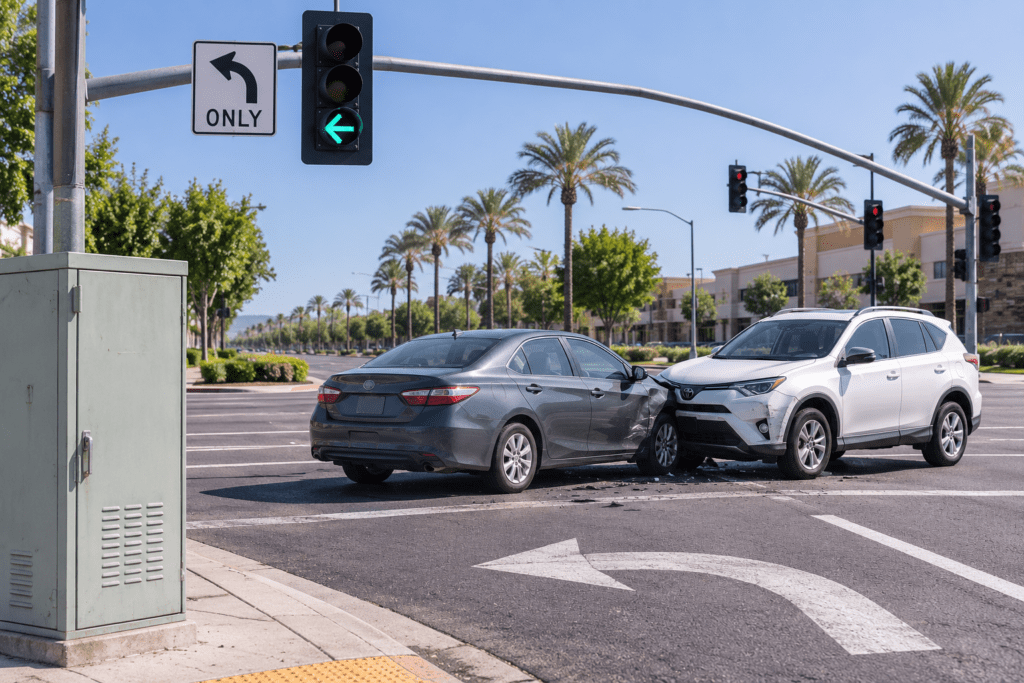 Anaheim Protected Left Turn Signal Evidence: How Traffic Signal Records May Help Explain A Collision 1 Anaheim protected left turn signal evidence at a signalized intersection following a left-turn collision