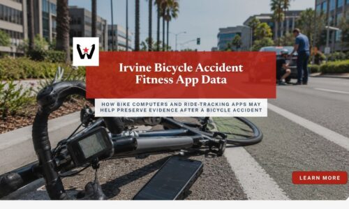 Irvine bicycle accident fitness app data displayed on a GPS bike computer after a collision