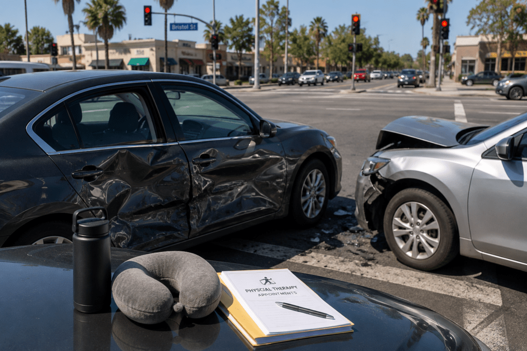 Santa Ana T-bone soft tissue injury recovery after a side-impact car accident