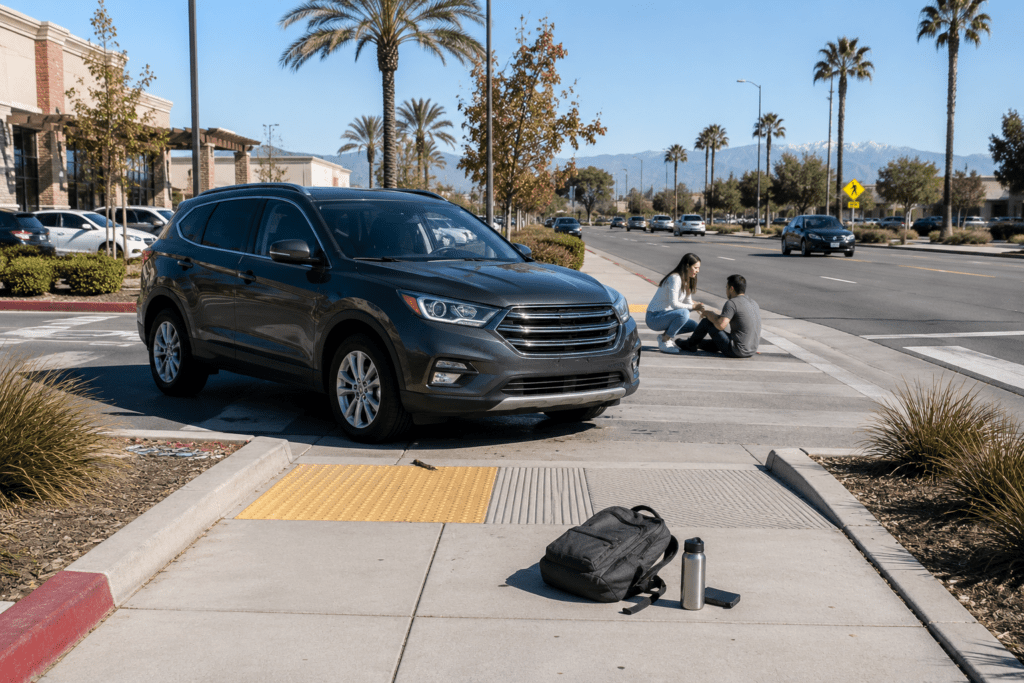 Fontana Pedestrian Accidents On Sidewalks And At Driveway Entrances 1 Fontana pedestrian accident sidewalk driveway entrance involving a vehicle exiting a commercial driveway