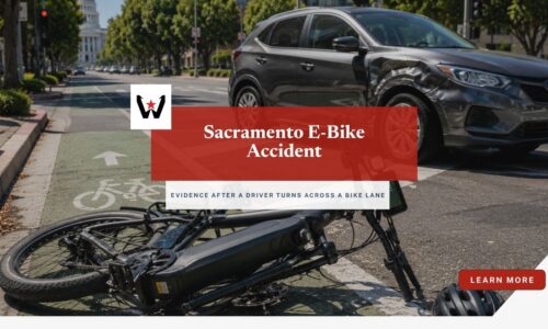Sacramento e-bike accident driver turns across bike lane at a city intersection